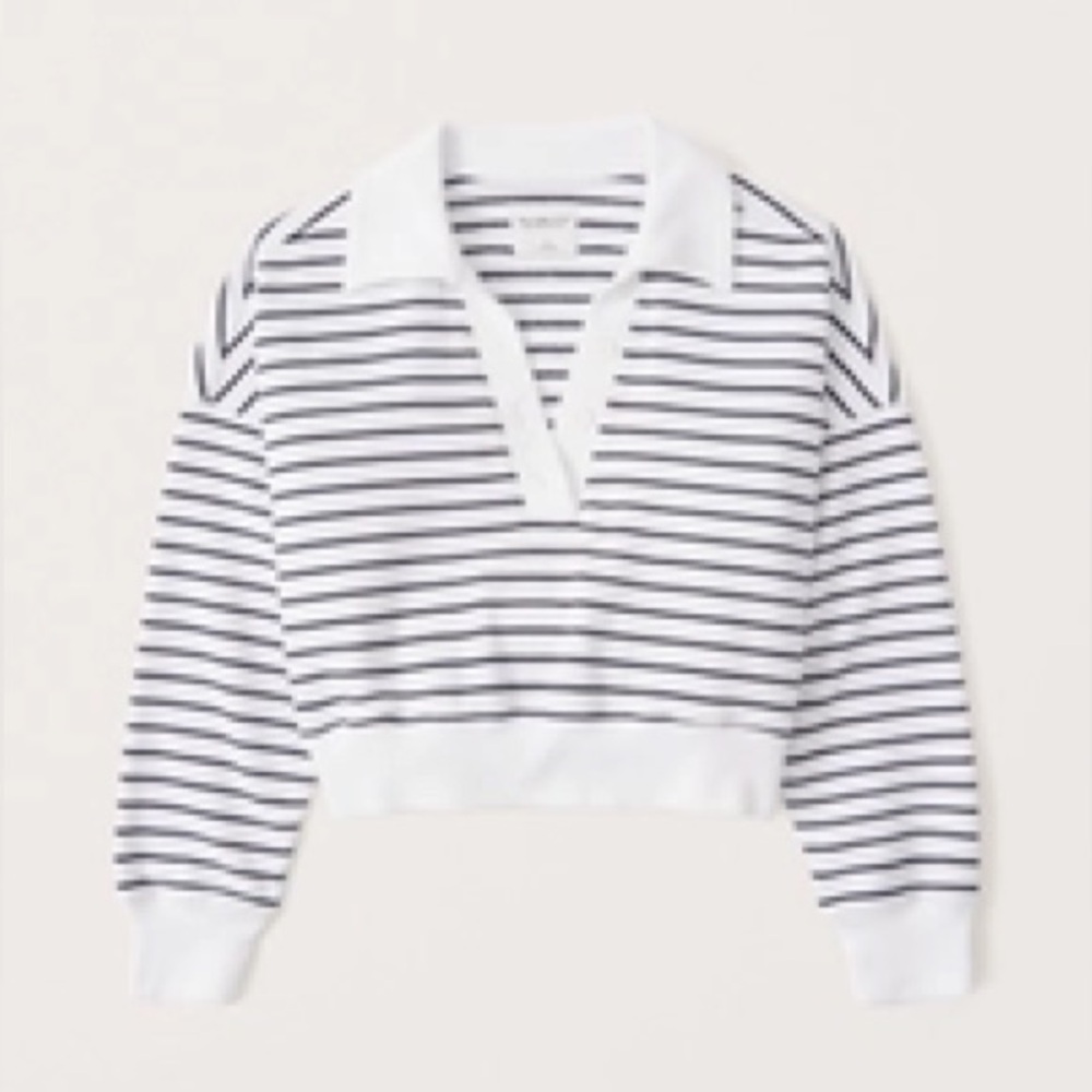 ABERCROMBIE A&F striped quarter sweatshirt